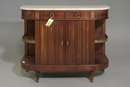 Louis XVI Style White Marble Top Server