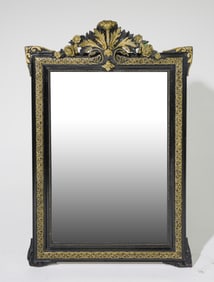 Napoleon III Style Black & Gold Framed Mirror