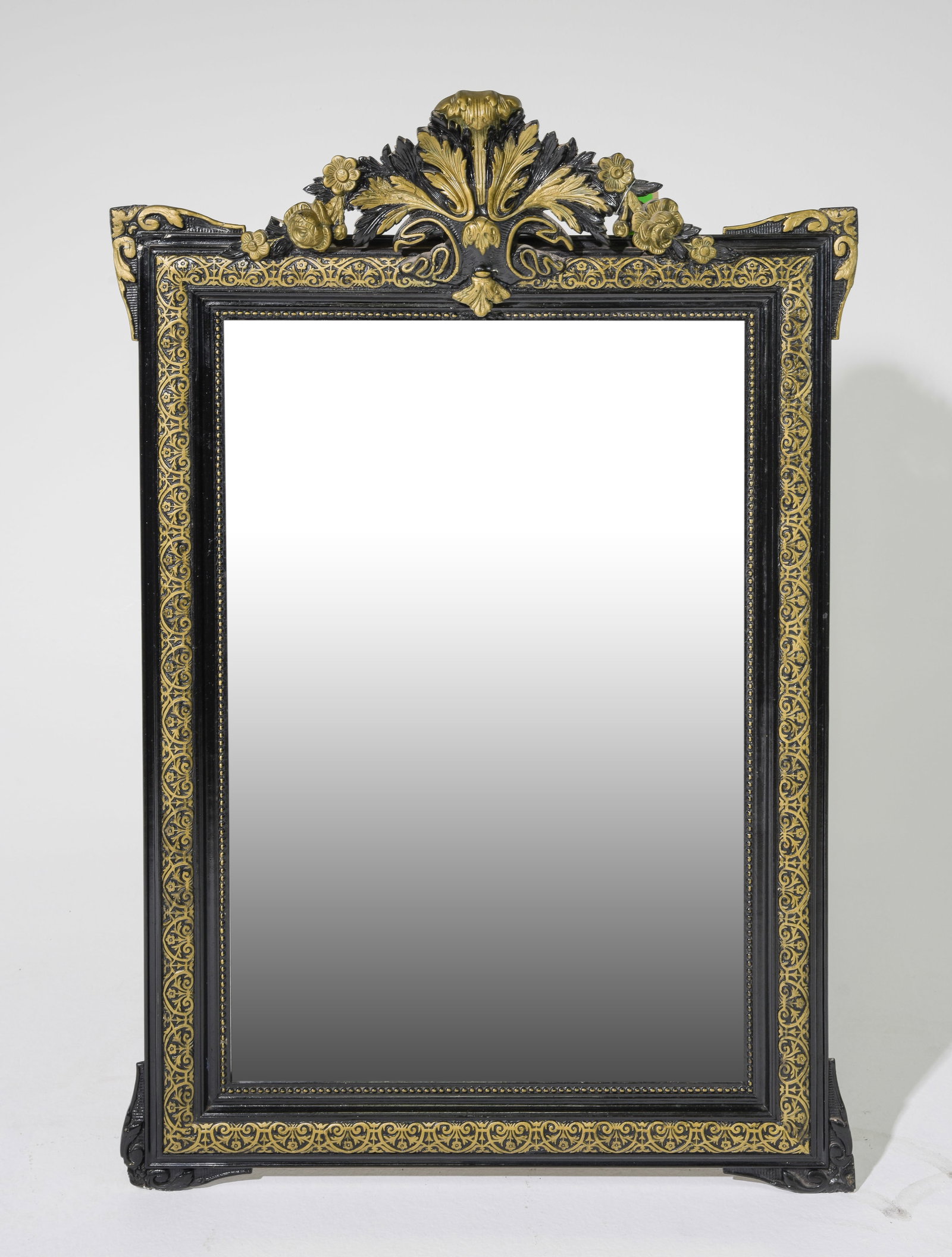 Napoleon III Style Black & Gold Framed Mirror (1 of 4)
