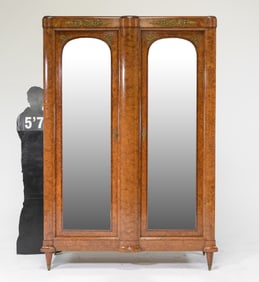 Louis XVI Style Burled Walnut Armoire
