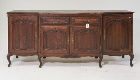 Louis XV Style Oak Parquet Top Sideboard