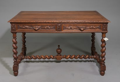 Louis XIII Style Oak French Twist Desk