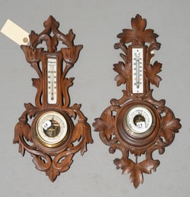2 Black Forest Barometers / Thermometers