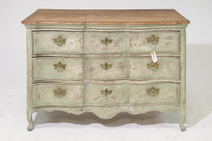 Louis XV Style Painted Three Drawer Chest