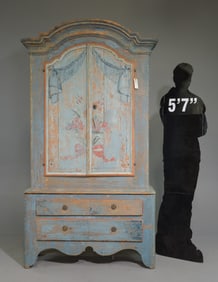 Swedish Painted Cupboard with Drawers