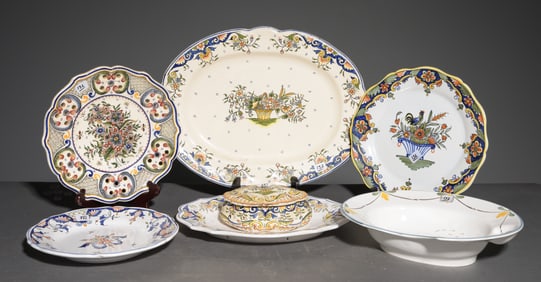 7pcs French Hand Painted China