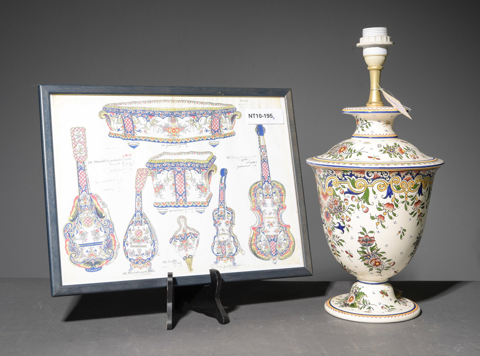 French Desvres Hand Painted Art & Framed Print (1 of 4)