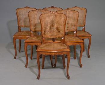 Louis XV Style Cherry Set of 6 Dining Chairs