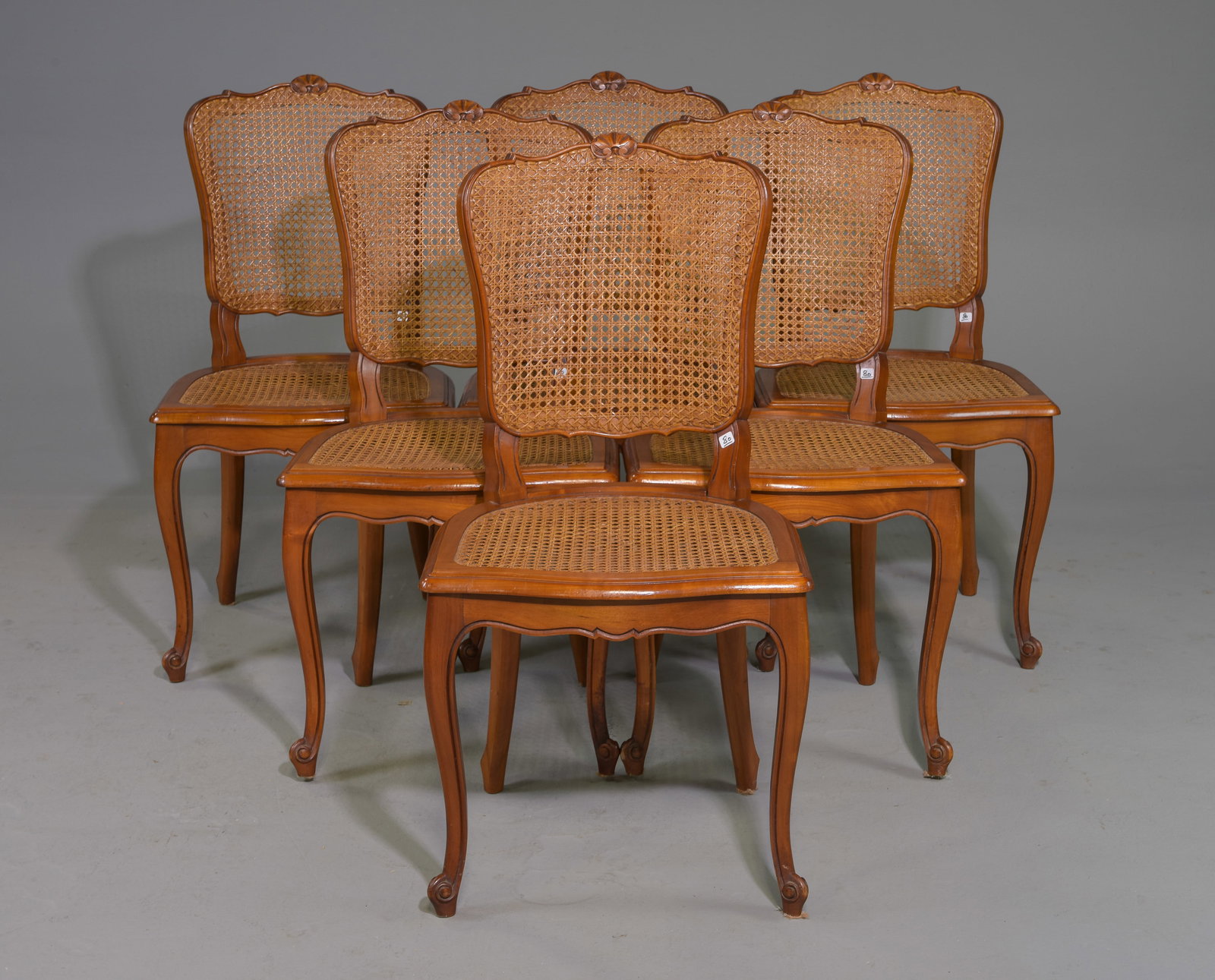 Louis XV Style Cherry Set of 6 Dining Chairs (1 of 4)