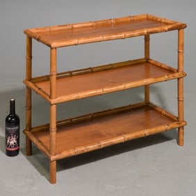 French Faux Bamboo Three Tier Table