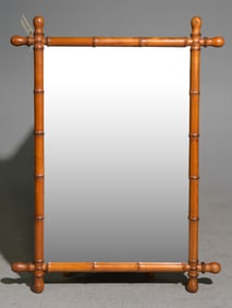 French Faux Bamboo Framed Large Mirror