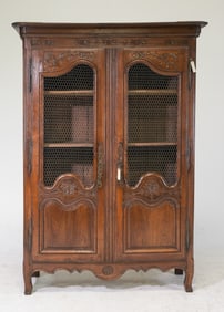 Louis XV Style Oak Double Grilled Door Cupboard