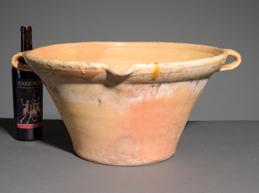 French Yellow Glazed Tian / Gresal Terracotta Bowl #1