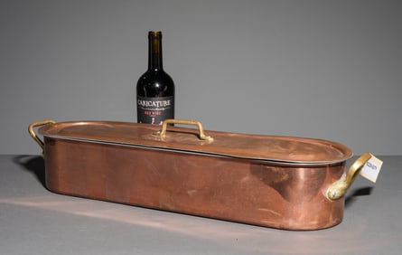 French Polished Copper Fish Kettle / Steamer