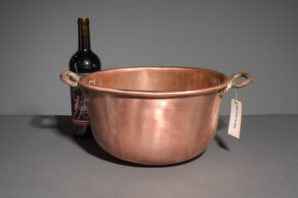 French Polished Heavy Copper Chocolate Pot