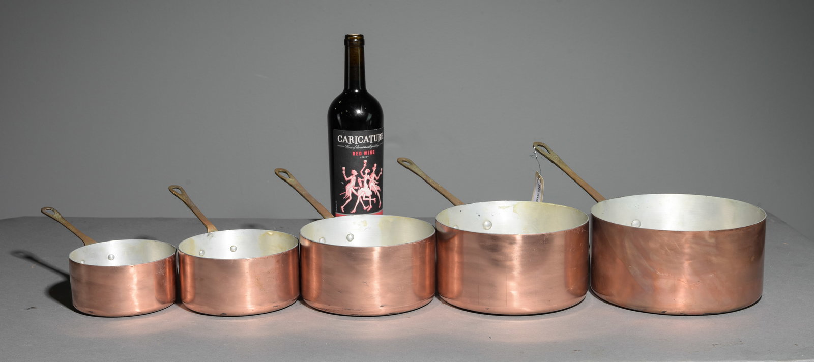 French Copper Set of 5 Sauce Pans (1 of 4)