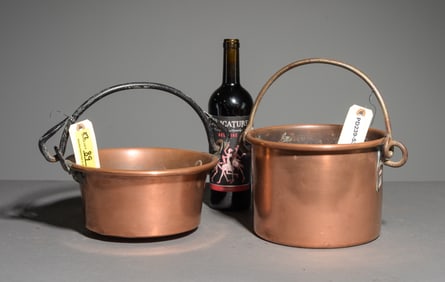 2 Small French Copper Pots