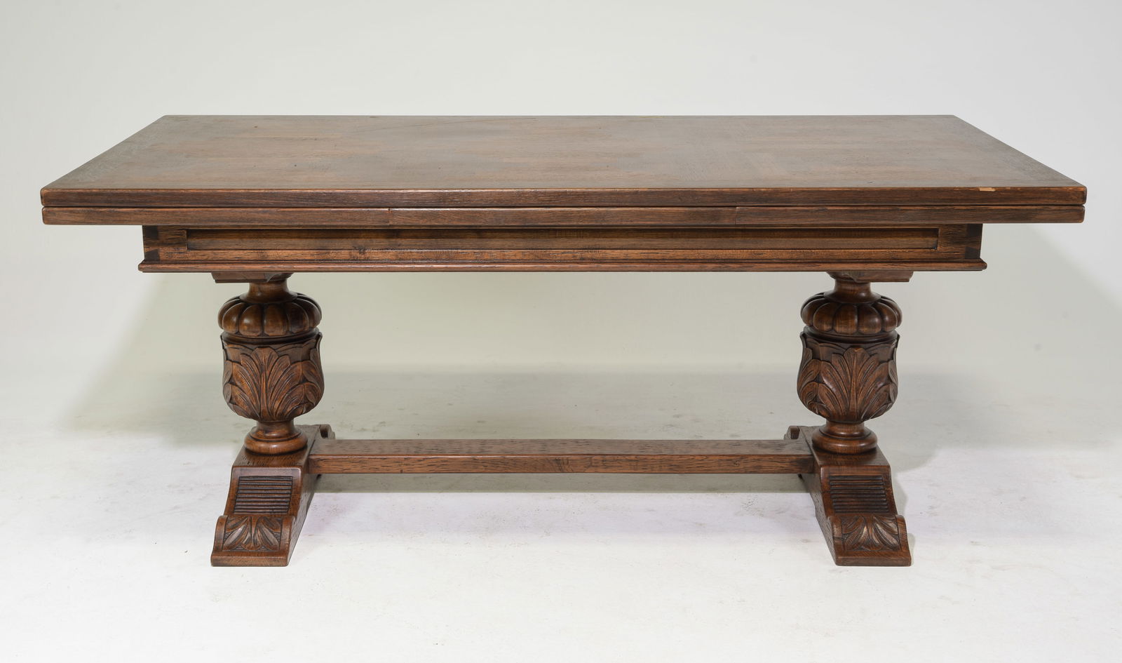 Renaissance Style Carved Oak Draw Leaf Table (1 of 4)