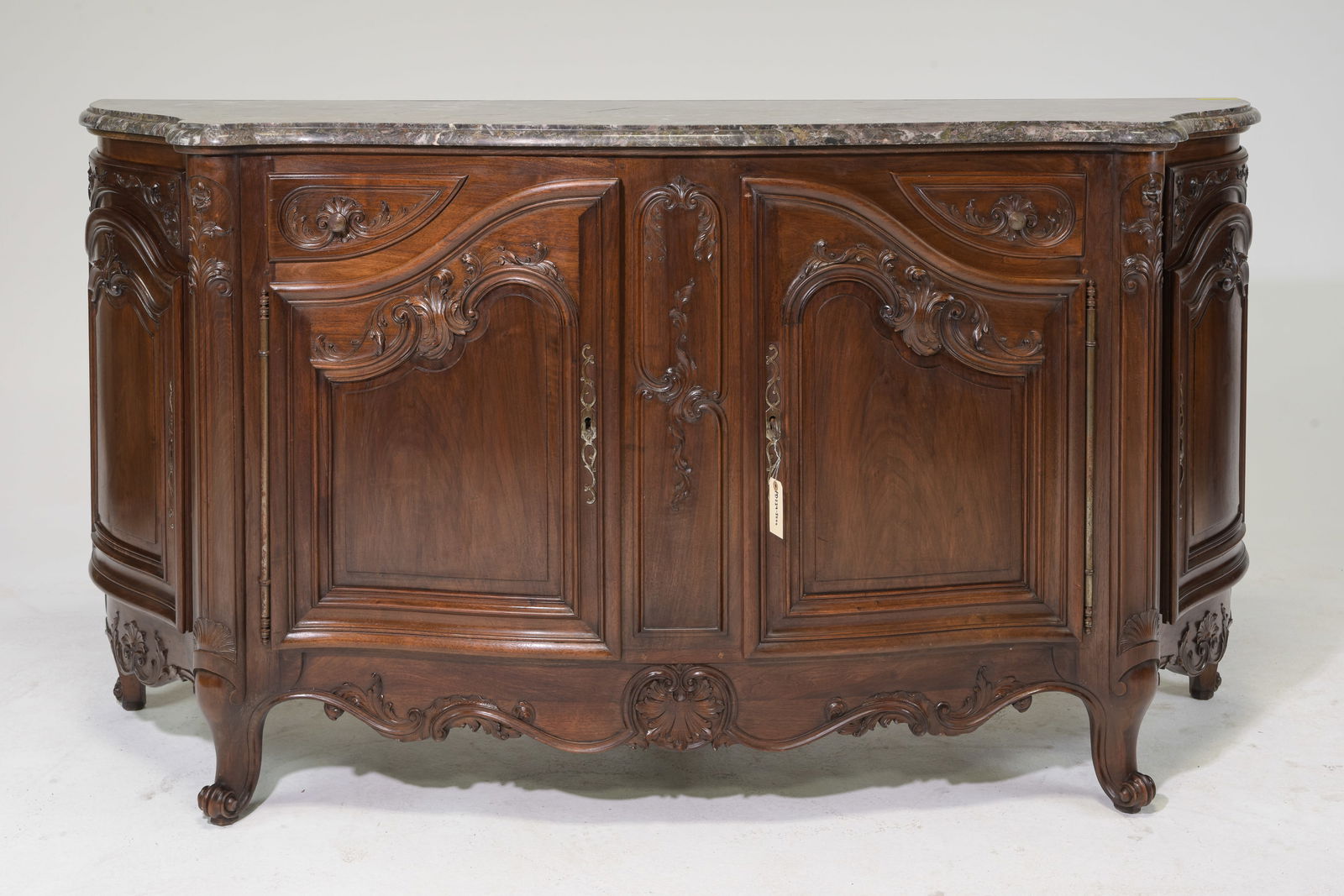 Louis XV Style Marble Top Walnut Sideboard (1 of 5)