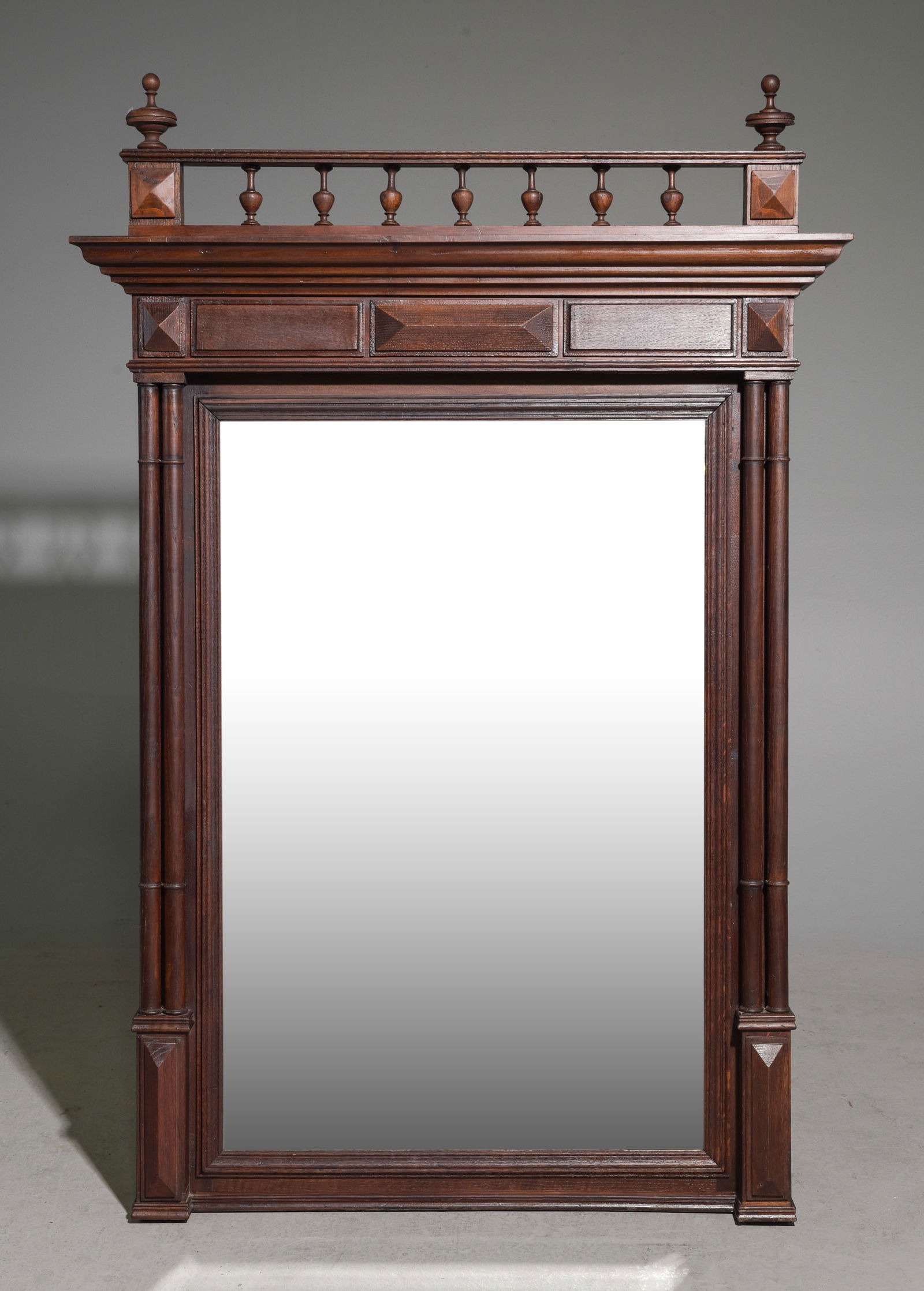 Henri II Style Oak Framed Beveled Mirror (1 of 3)