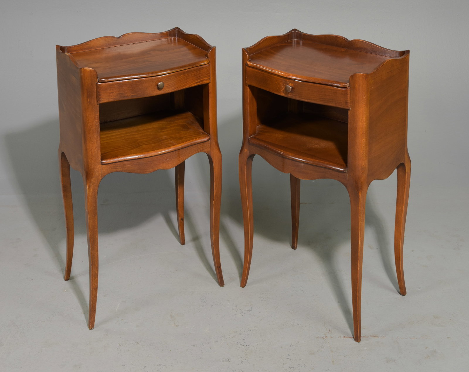 Pair Of Louis XV Style Nightstands: Pair Of French Louis XV Style Nightstands - 27 in tall x 15 x 12
