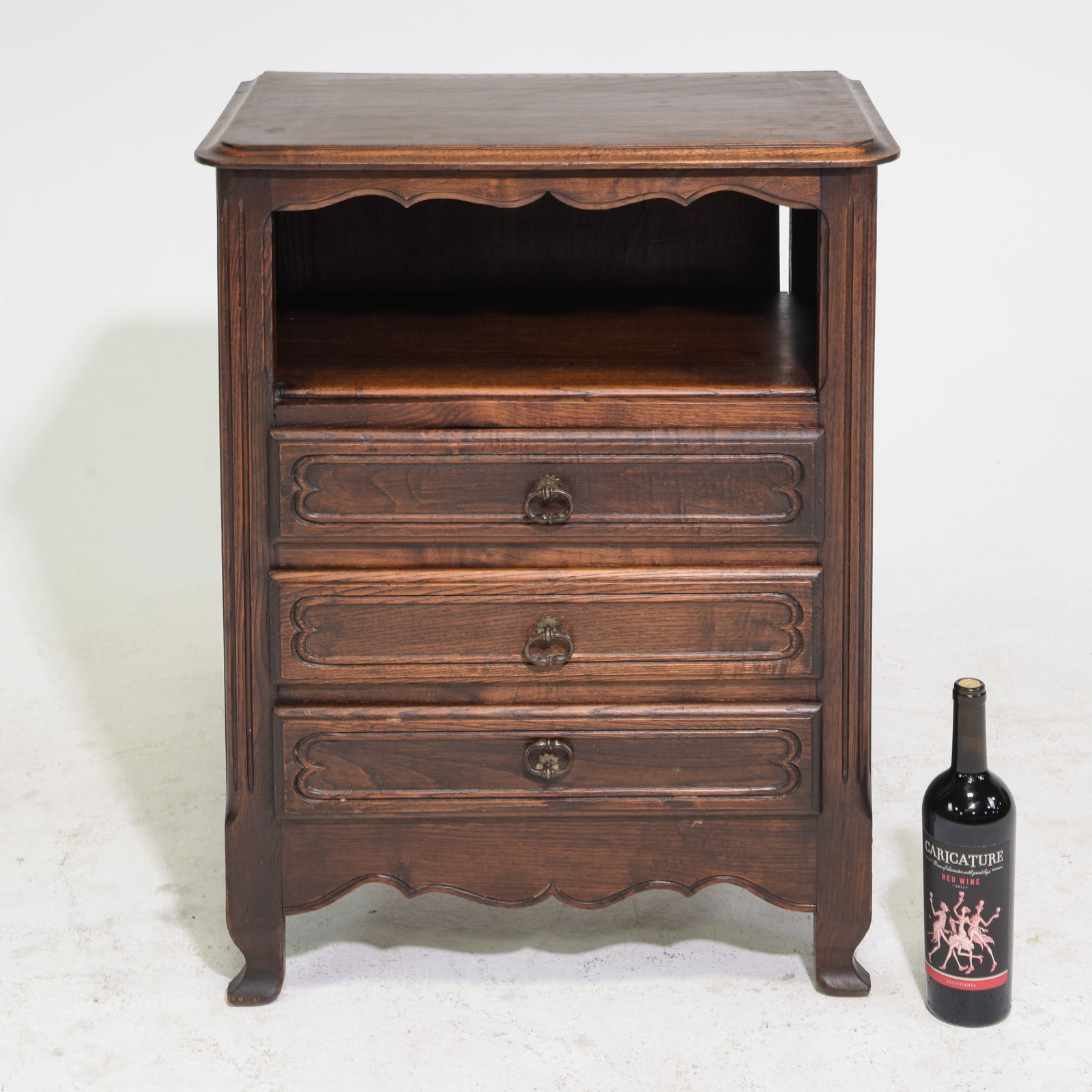 Louis XV Style Small 3 Drawer Oak Cabinet (1 of 4)