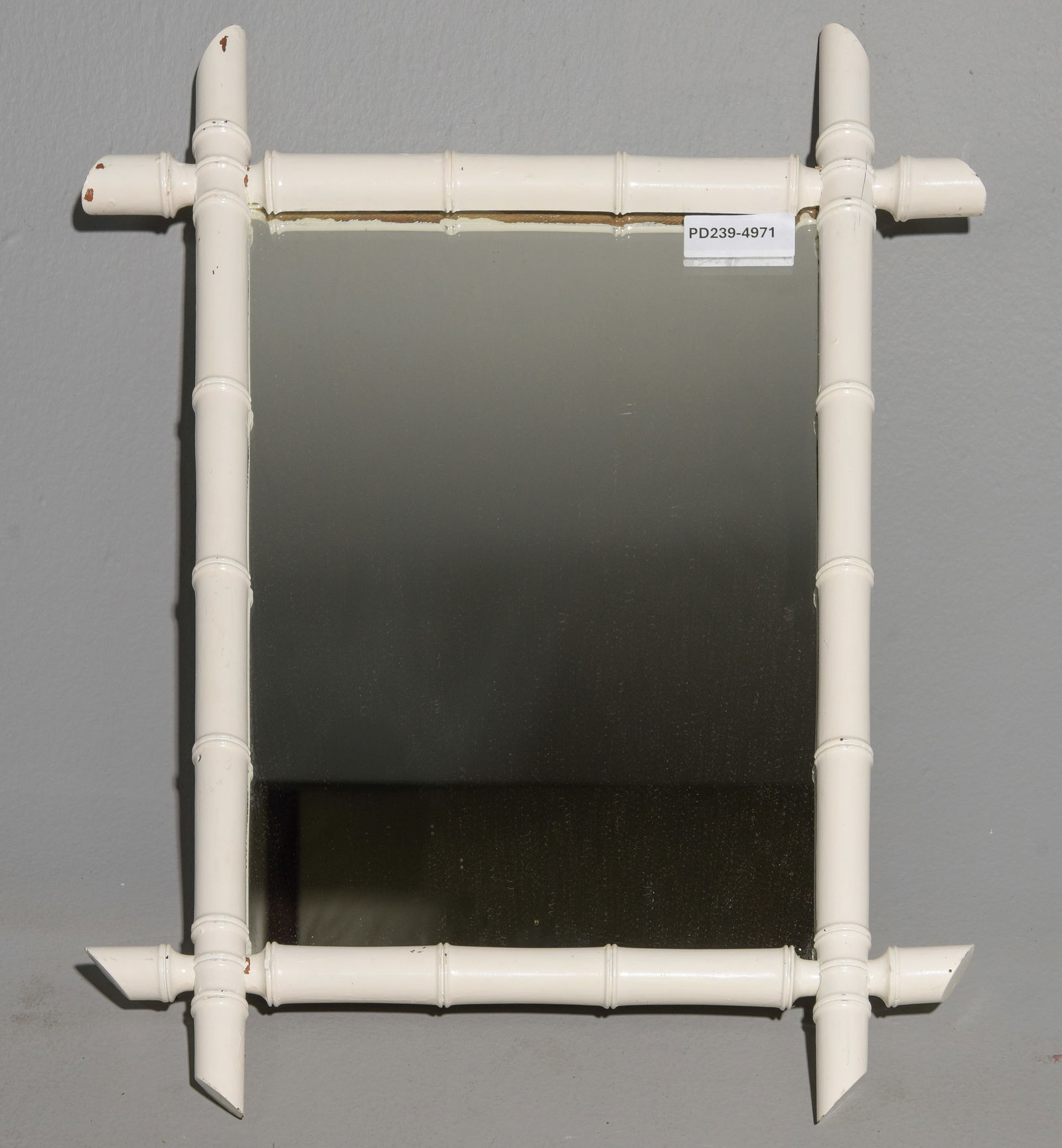 French Painted Faux Bamboo Framed Mirror (1 of 3)