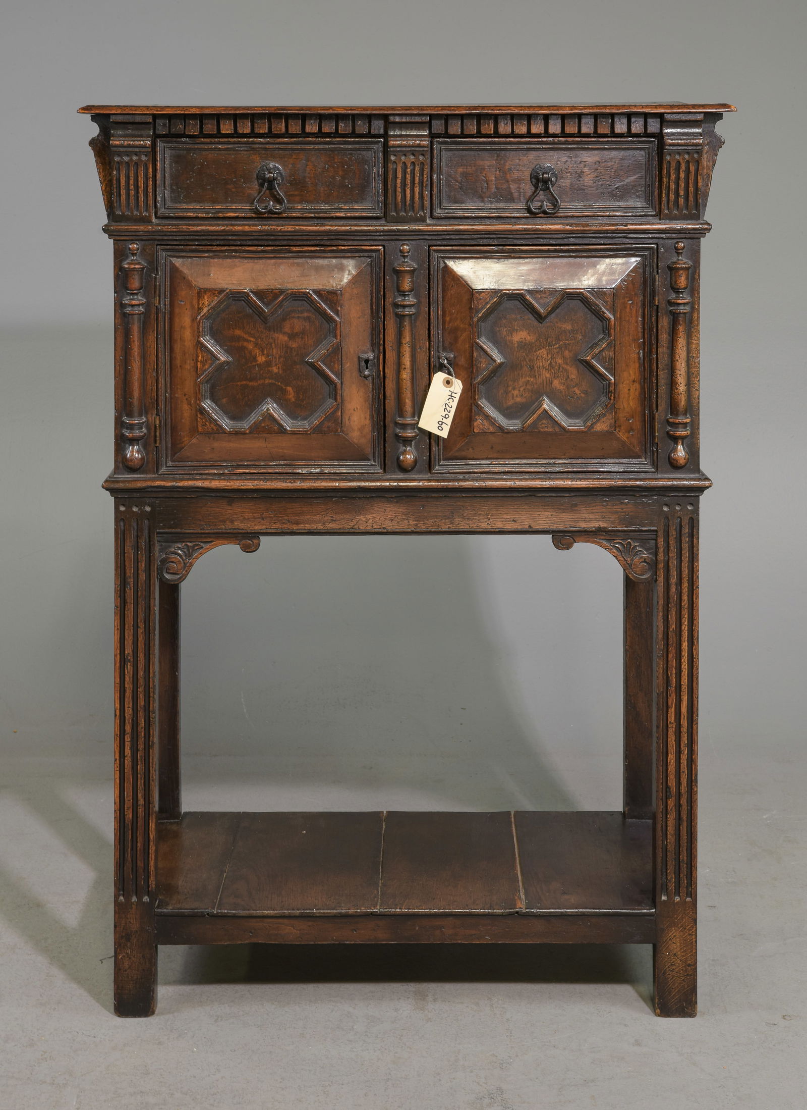 Jacobean Oak Hall Cabinet c.1920's (1 of 6)