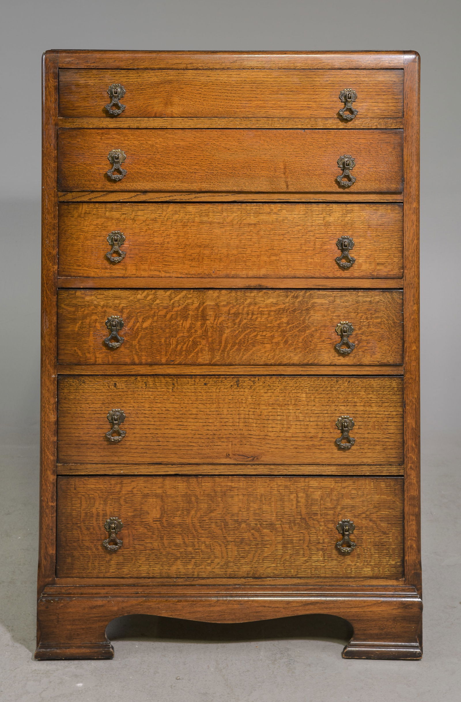 British Oak Six Drawer Chest c.1940's-50's (1 of 6)