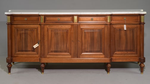 Louis XVI Style White Marble Top Sideboard #1