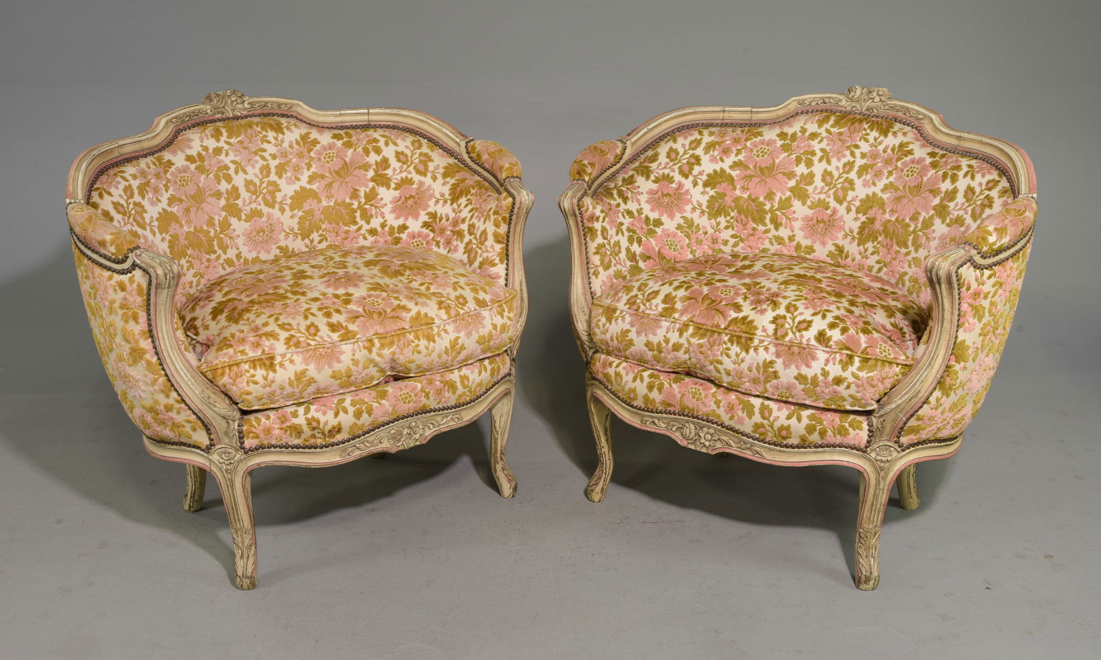 Louis XV Style Pair of Painted Arm Chairs (1 of 6)