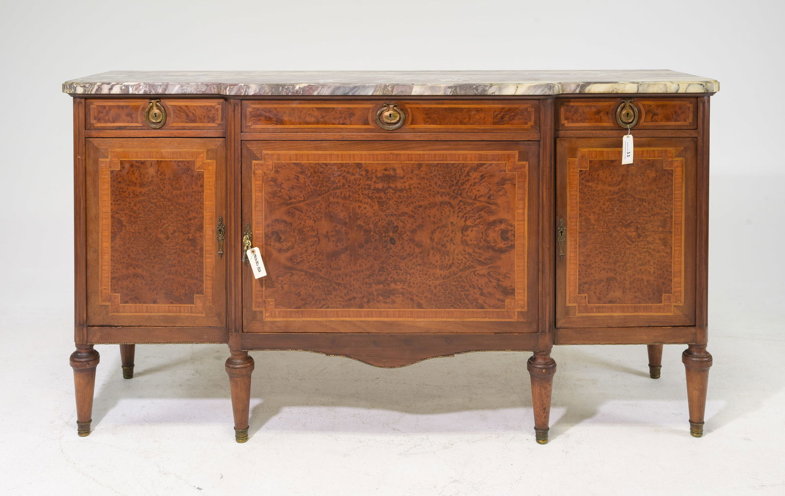 Louis XVI Style Marble Top Walnut Sideboard (1 of 7)