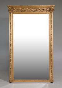 French Gold Framed Mirror with Lion Masks
