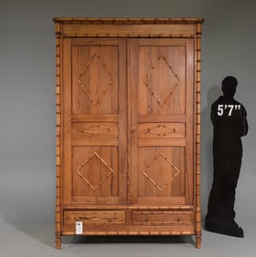 Faux Bamboo Double Door Robe / Cupboard