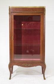 French Showcase / Cabinet with Brass Gallery