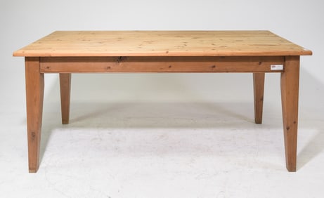 British Pine Farmhouse Table with Drawers
