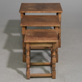 British Oak Nest of Three Tables #1