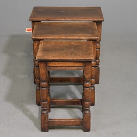 British Oak Nest of Three Tables #2