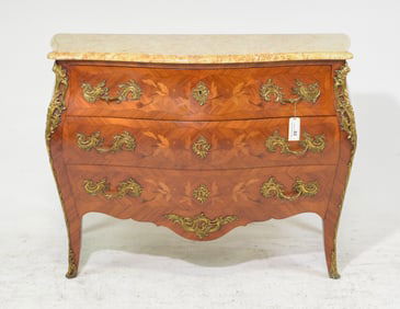 Louis XV Style Marble Top Chest with Ormolu