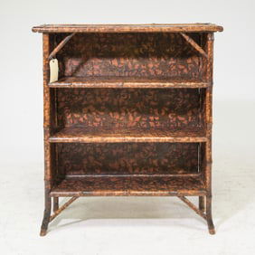 English Faux Bamboo Bookshelf / Cabinet