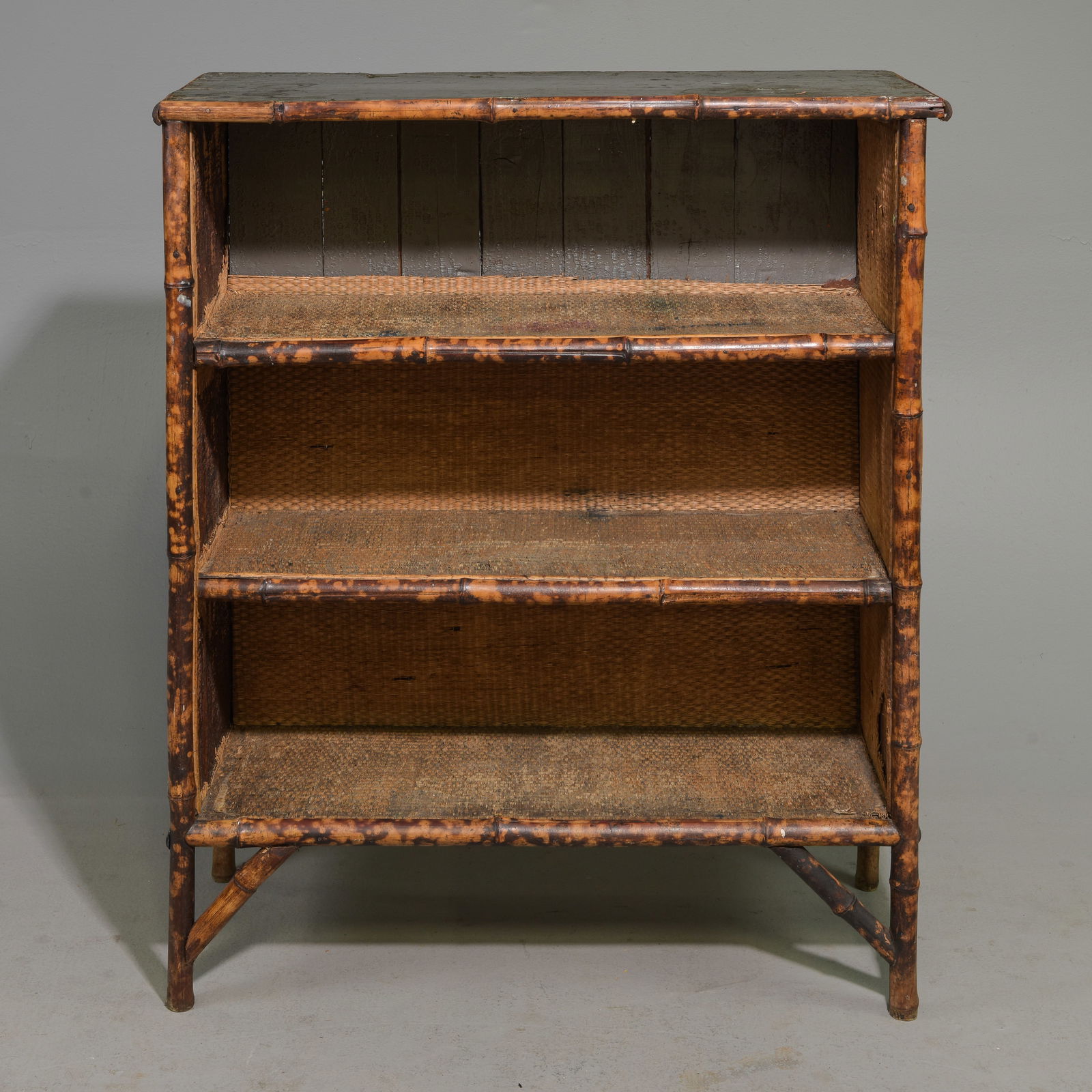 English Painted Faux Bamboo Bookcase / Cabinet (1 of 6)