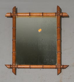 French Faux Bamboo Framed Mirror #1