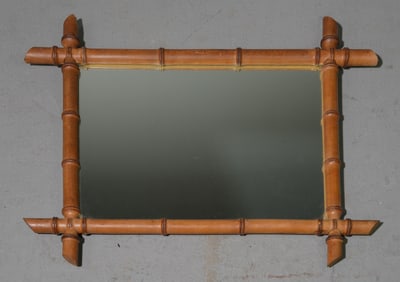 French Faux Bamboo Framed Mirror #2