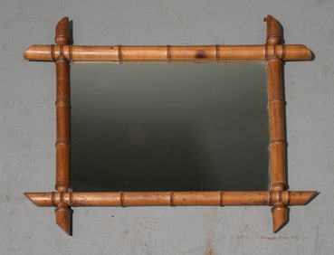 French Faux Bamboo Framed Mirror #3