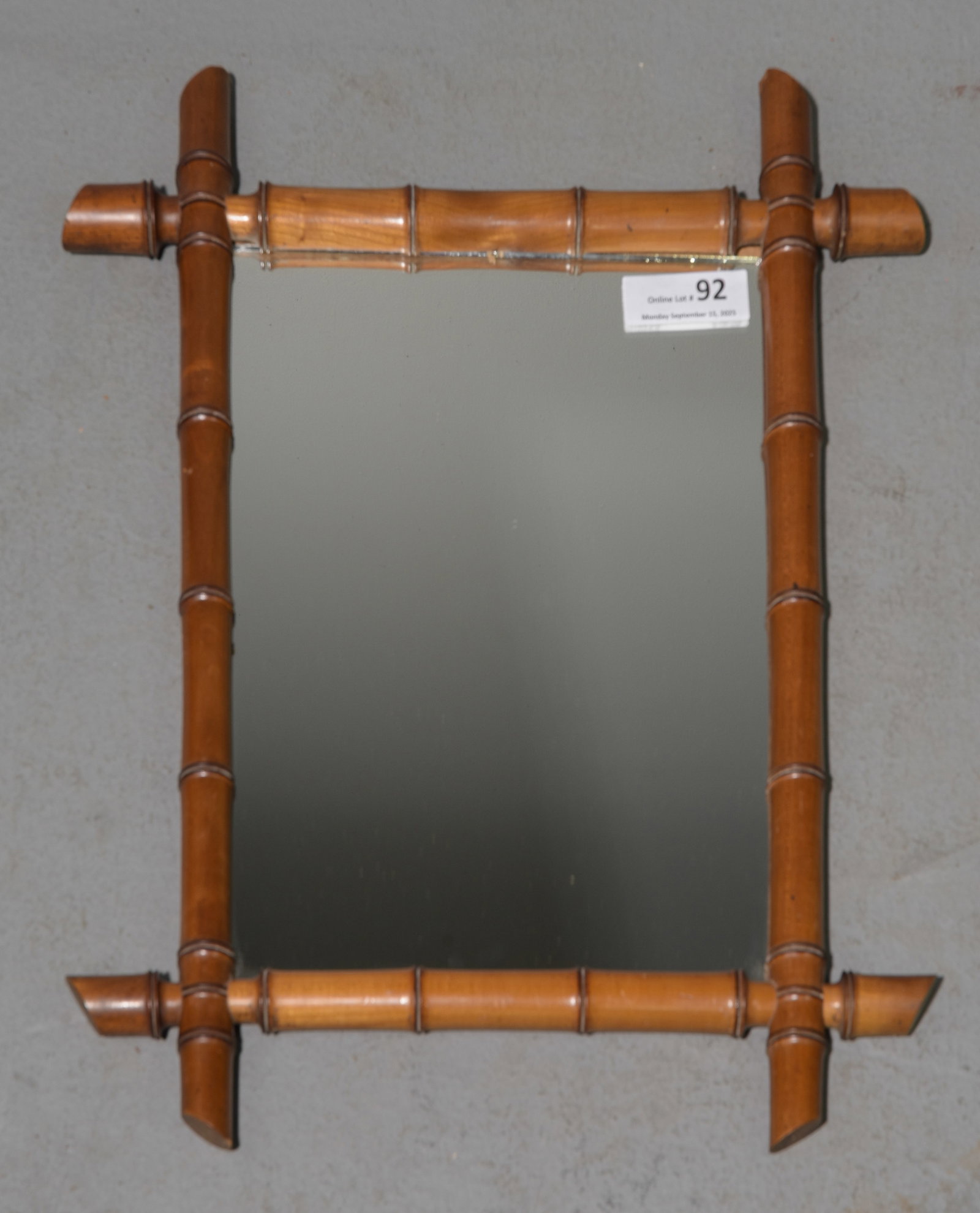 French Faux Bamboo Framed Mirror #5: French Faux Bamboo Framed Mirror - 21.5 in tall x 18 x 2
