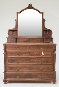 Louis XVI Style Marble Top Dressing Chest