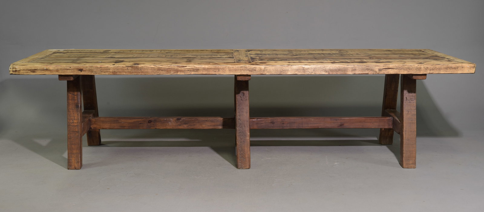 Monumental Rustic Farmhouse Table: Monumental Rustic Farmhouse Table - 29 in tall x 118.5 x 45, Floor to under is 25.75 inches