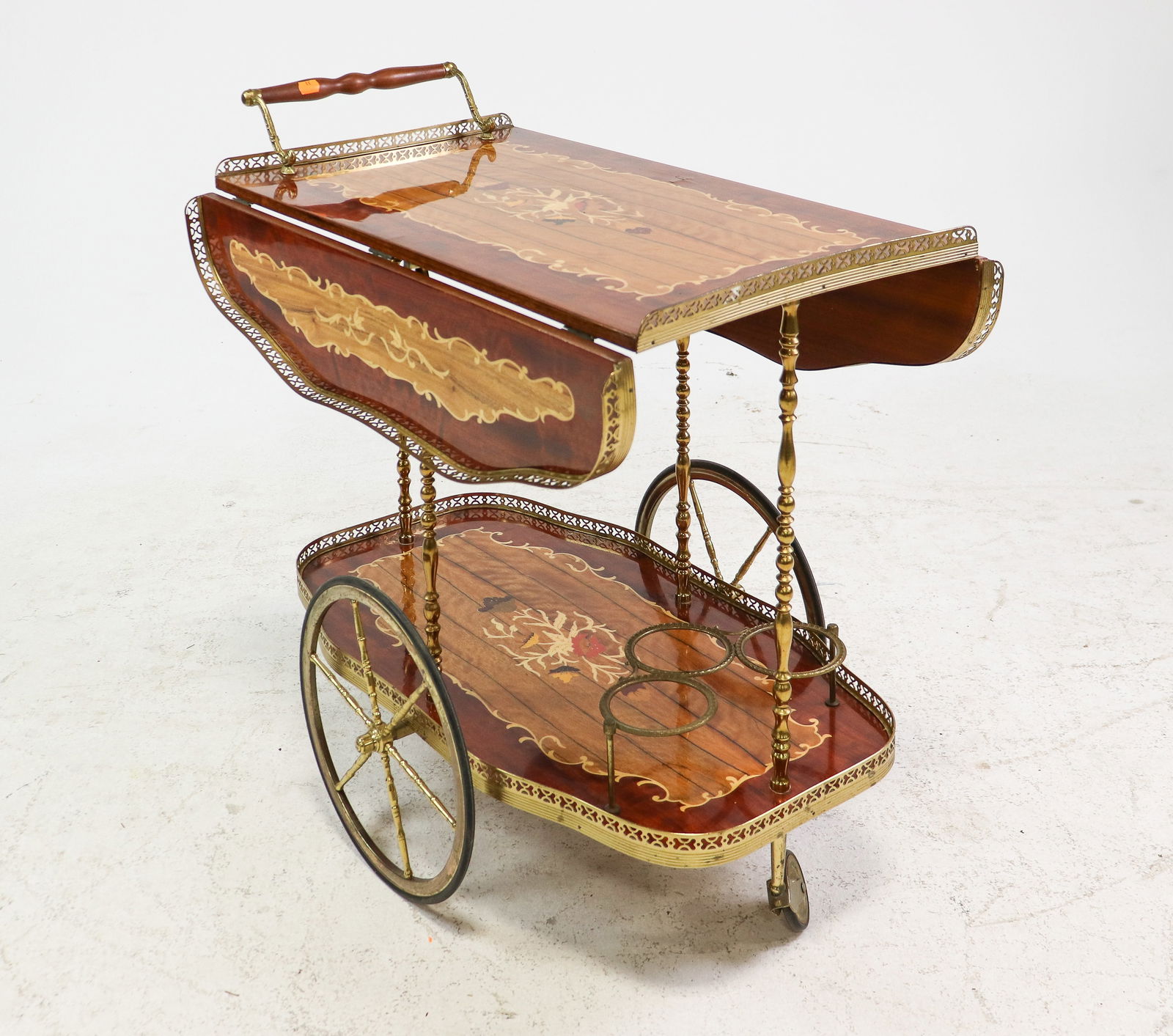 French 2 Tier Drop Sided Bar Cart / Trolley (1 of 9)