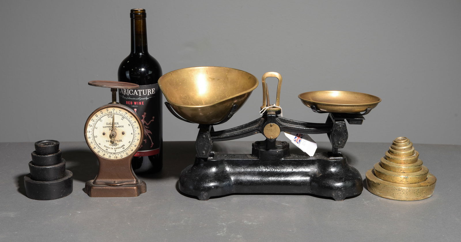 British Balance Scale with Brass Weights & Postal Scale (1 of 7)
