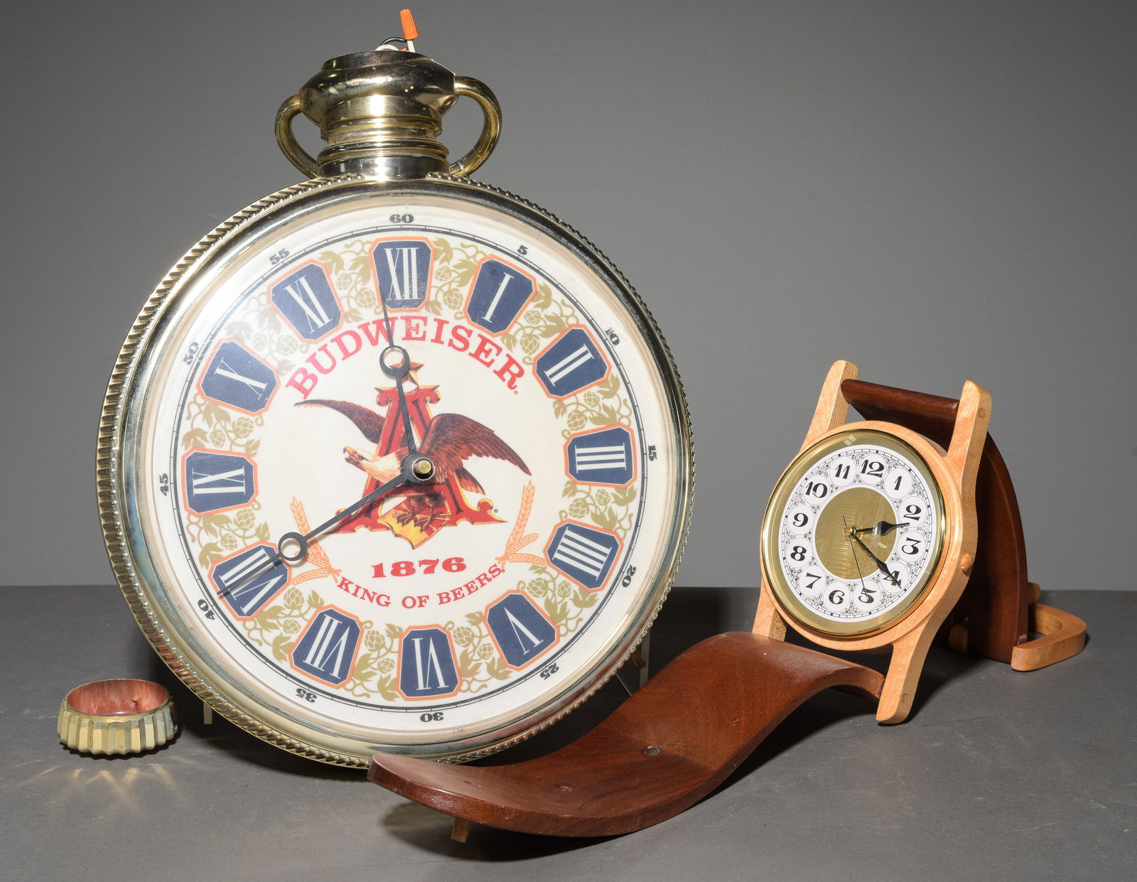 Budweiser Bar Clock & Wall Hung Wrist Watch Clock (1 of 5)